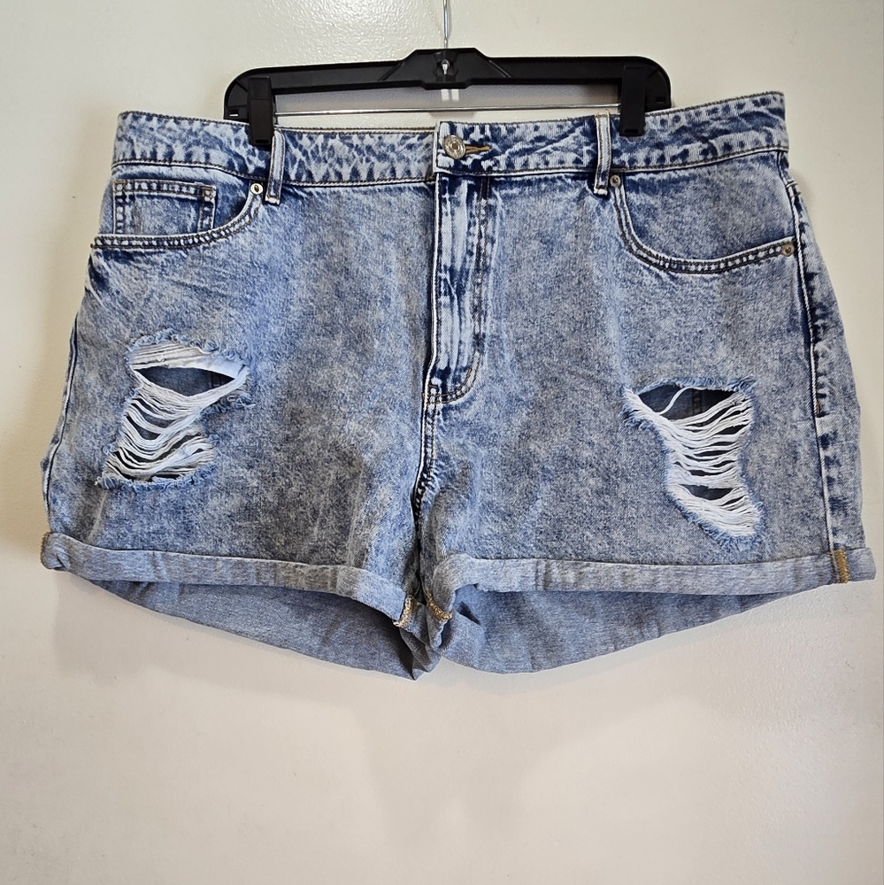 Distressed Denim Shorts
